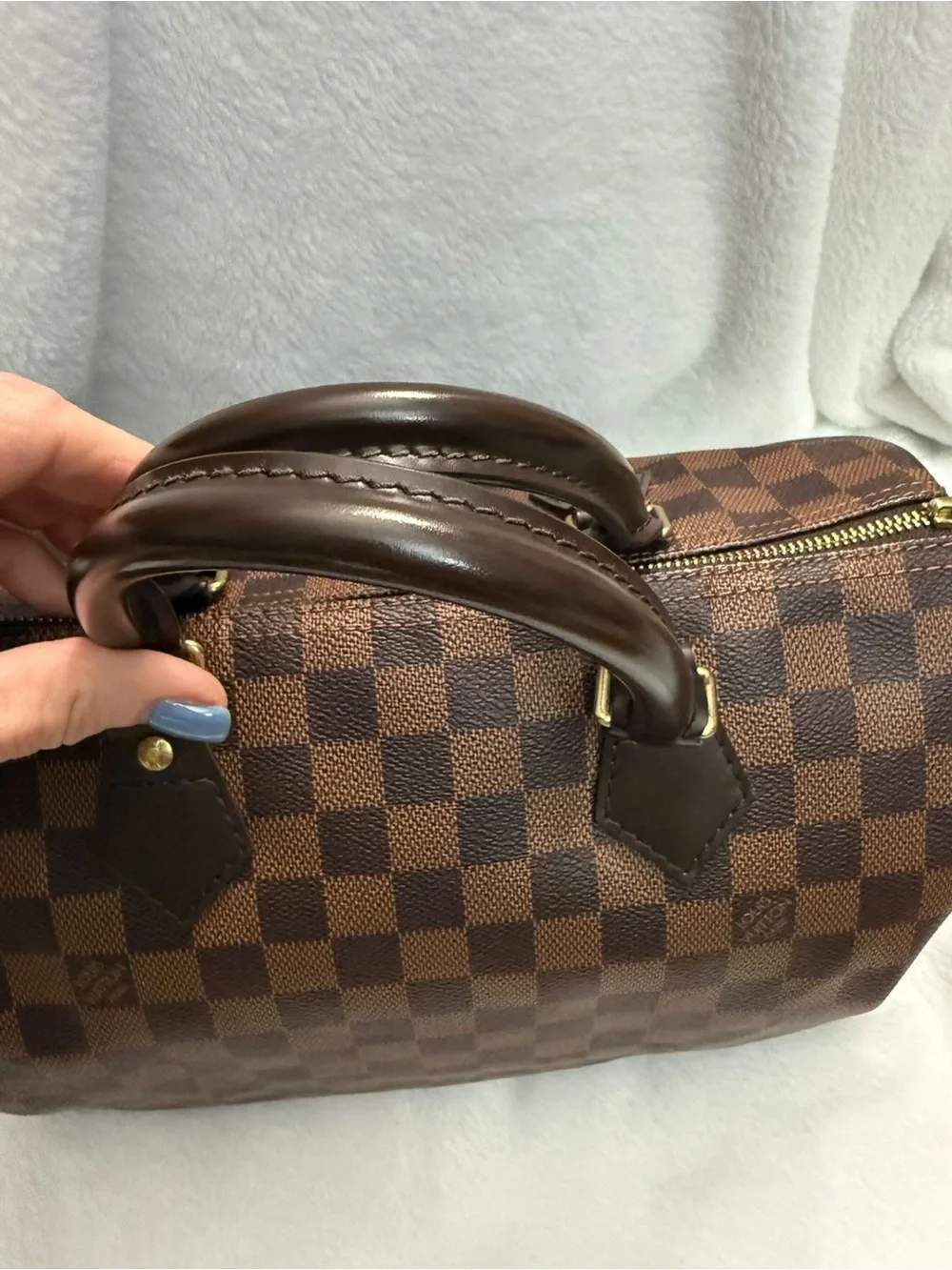 Louis Vuitton Brown Checkered Top-Handle Satchel